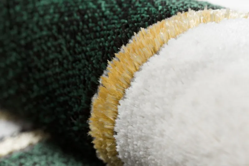 Exklusiv EMERALD Teppich 1015 glamour, stilvoll Marmor, geometrisch Flaschengrün / gold