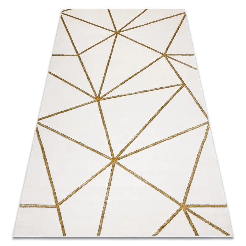 Exklusiv EMERALD Teppich 1013 glamour, stilvoll geometrisch creme / gold