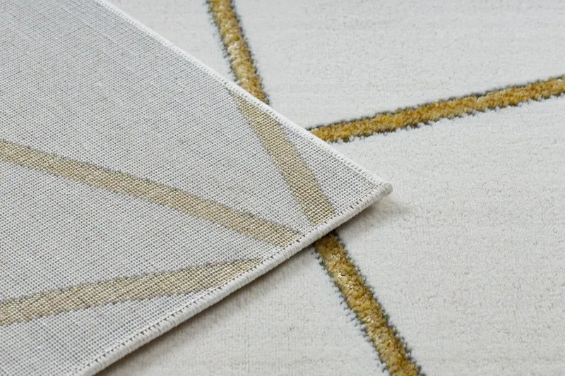 Exklusiv EMERALD Teppich 1013 glamour, stilvoll geometrisch creme / gold