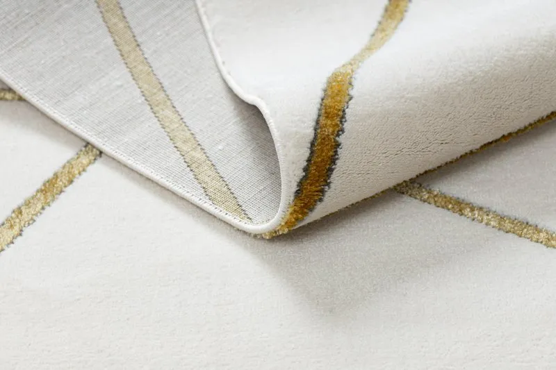 Exklusiv EMERALD Teppich 1013 glamour, stilvoll geometrisch creme / gold