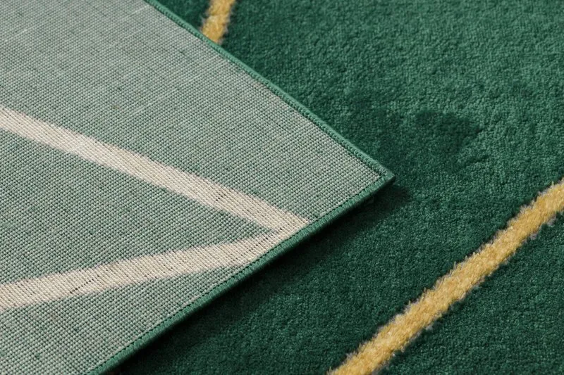 Exklusiv EMERALD Teppich 1013 glamour, stilvoll geometrisch Flaschengrün / gold