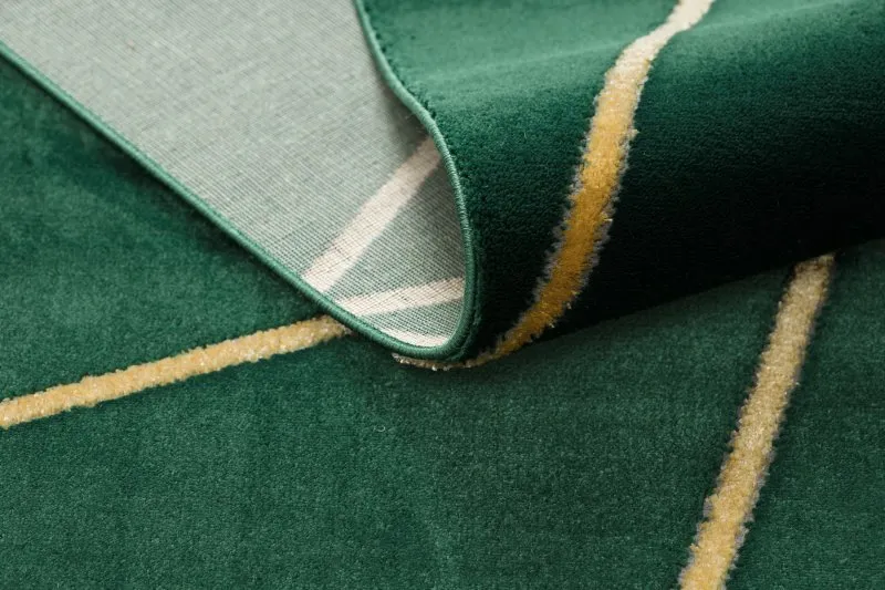 Exklusiv EMERALD Teppich 1013 glamour, stilvoll geometrisch Flaschengrün / gold