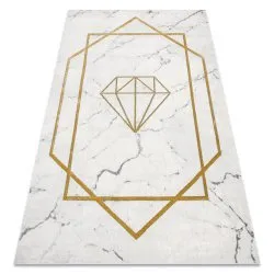 Exklusiv EMERALD Teppich glamour, stilvoll Diamant, Marmor creme / gold