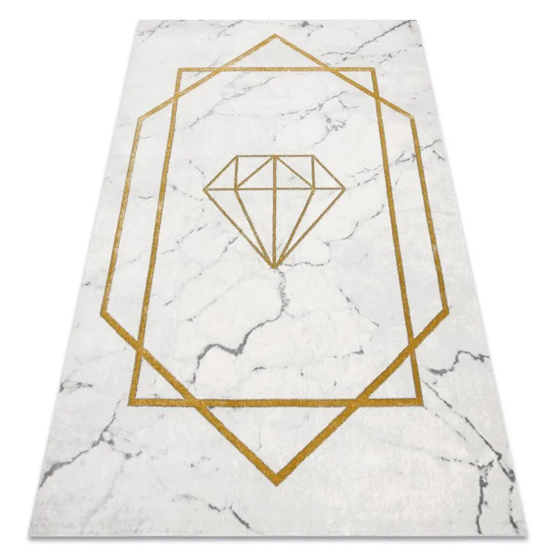 Exklusiv EMERALD Teppich 1019 glamour, stilvoll Diamant, Marmor creme / gold