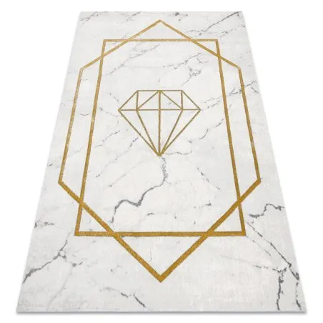 Exklusiv EMERALD Teppich 1019 glamour, stilvoll Diamant, Marmor creme / gold