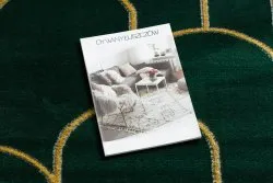 Exklusiv EMERALD Teppich 1021 glamour, stilvoll art deco Flaschengrün / gold