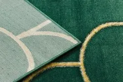 Exklusiv EMERALD Teppich 1021 glamour, stilvoll art deco Flaschengrün / gold