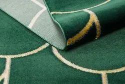 Exklusiv EMERALD Teppich 1021 glamour, stilvoll art deco Flaschengrün / gold