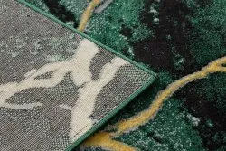 Exklusiv EMERALD Teppich 1018 glamour, stilvoll Marmor Flaschengrün / gold