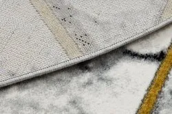 Exklusiv EMERALD Teppich 1020 Kreis - glamour, stilvoll Marmor, Dreiecke schwarz / gold