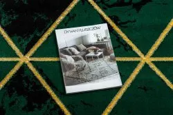 Exklusiv EMERALD Teppich 1020 Kreis - glamour, stilvoll Marmor, Dreiecke Flaschengrün / gold
