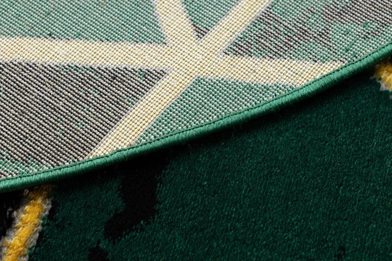 Exklusiv EMERALD Teppich 1020 Kreis - glamour, stilvoll Marmor, Dreiecke Flaschengrün / gold
