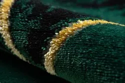 Exklusiv EMERALD Teppich 1020 Kreis - glamour, stilvoll Marmor, Dreiecke Flaschengrün / gold