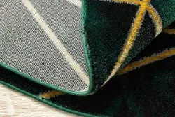 Exklusiv EMERALD Teppich 1022 Kreis - glamour, stilvoll Marmor, geometrisch Flaschengrün / gold