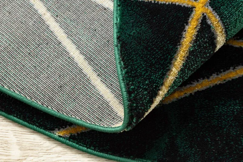 Exklusiv EMERALD Teppich 1022 Kreis - glamour, stilvoll Marmor, geometrisch Flaschengrün / gold