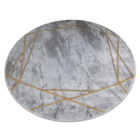 Exklusiv EMERALD Teppich 1022 Kreis - glamour, stilvoll Marmor, geometrisch grau / gold