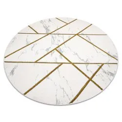 Exklusiv EMERALD Teppich Kreis - glamour, stilvoll Marmor, geometrisch creme / gold