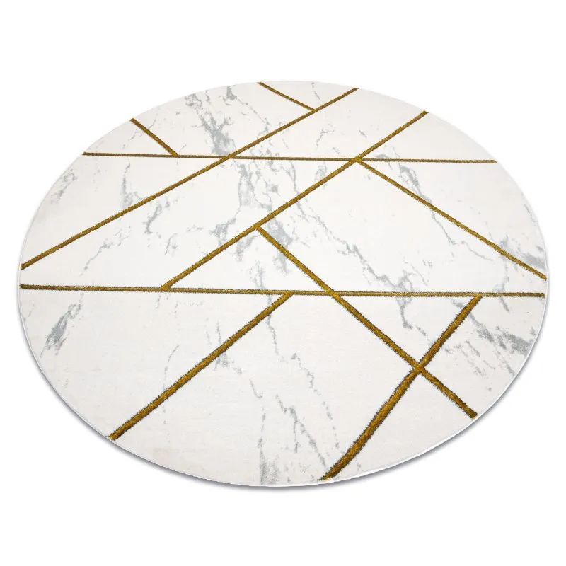 Exklusiv EMERALD Teppich 1012 Kreis - glamour, stilvoll Marmor, geometrisch creme / gold