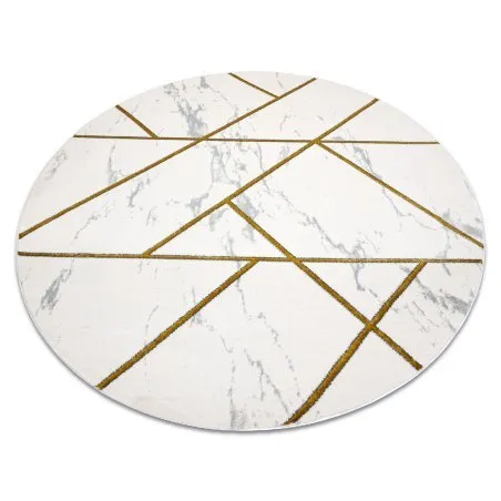 Exklusiv EMERALD Teppich 1012 Kreis - glamour, stilvoll Marmor, geometrisch creme / gold