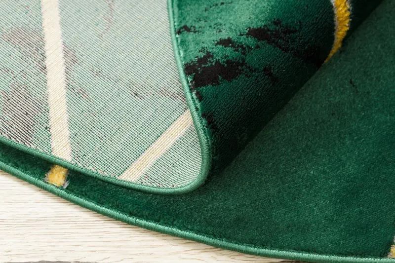 Exklusiv EMERALD Teppich 1012 Kreis - glamour, stilvoll Marmor, geometrisch Flaschengrün / gold