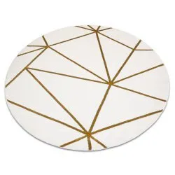 Exklusiv EMERALD Teppich Kreis - glamour, stilvoll geometrisch creme / gold