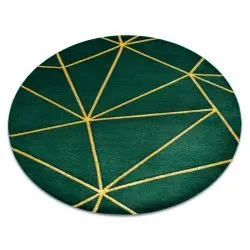 Exklusiv EMERALD Teppich Kreis - glamour, stilvoll geometrisch Flaschengrün / gold