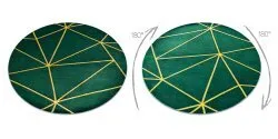 Exklusiv EMERALD Teppich 1013 Kreis - glamour, stilvoll geometrisch Flaschengrün / gold