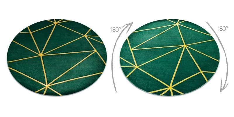 Exklusiv EMERALD Teppich 1013 Kreis - glamour, stilvoll geometrisch Flaschengrün / gold