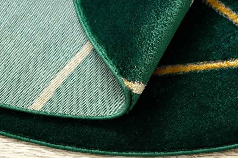Exklusiv EMERALD Teppich 1013 Kreis - glamour, stilvoll geometrisch Flaschengrün / gold