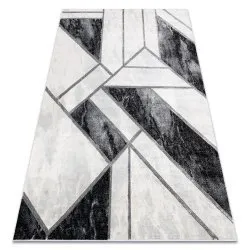 Exklusiv EMERALD Teppich glamour, stilvoll Marmor, geometrisch schwarz / silber
