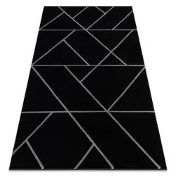 Exklusiv EMERALD Teppich glamour, stilvoll geometrisch schwarz / silber