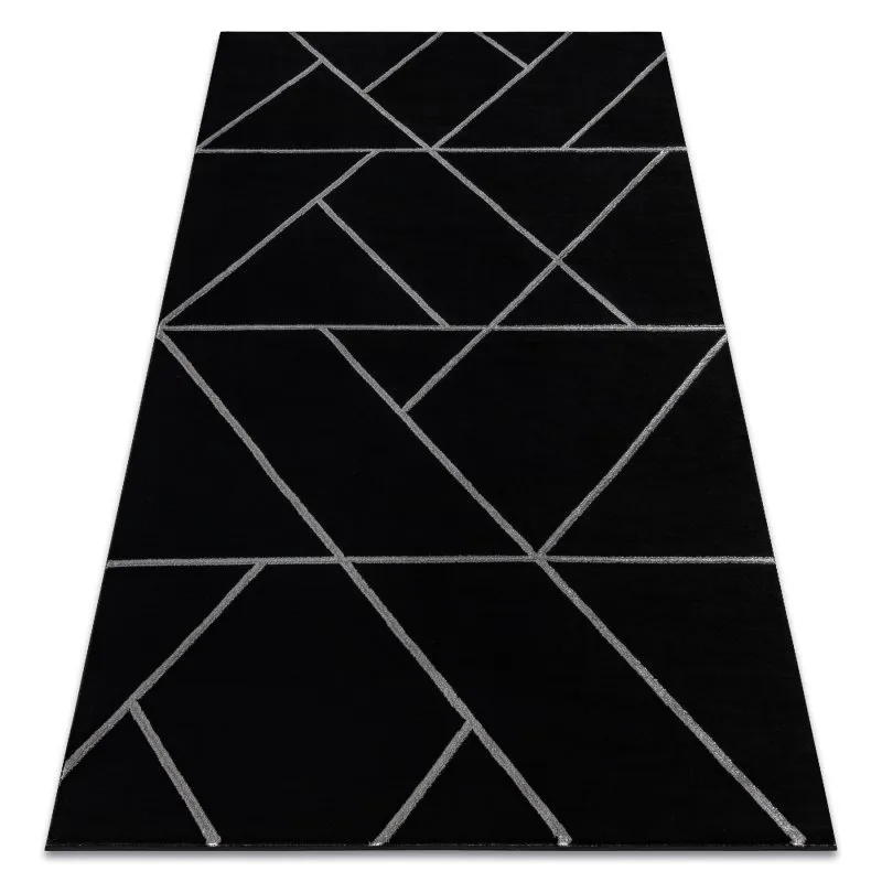 Exklusiv EMERALD Teppich 7543 glamour, stilvoll geometrisch schwarz / silber 