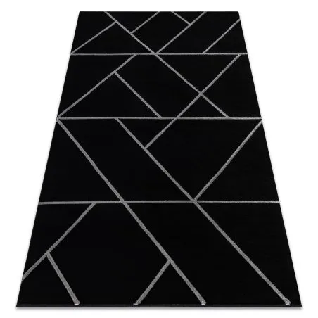 Exklusiv EMERALD Teppich 7543 glamour, stilvoll geometrisch schwarz / silber 