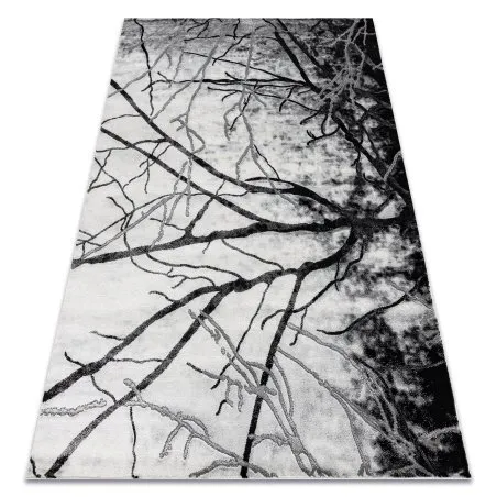 Exklusiv EMERALD Teppich 3820 glamour, stilvoll Baum silber 