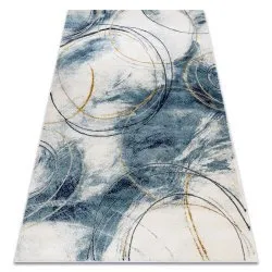 Exklusiv EMERALD Teppich glamour, stilvoll Kreise blau / gold