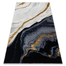 Exklusiv EMERALD Teppich glamour, stilvoll Marmor dunkelblau / gold