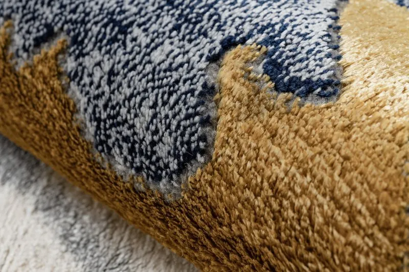 Exklusiv EMERALD Teppich 1017 glamour, stilvoll Marmor dunkelblau / gold