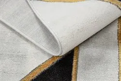 Exklusiv EMERALD Teppich 1015 glamour, stilvoll Marmor, geometrisch dunkelblau / gold