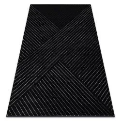 Exklusiv EMERALD Teppich glamour, stilvoll, Linien, geometrisch schwarz / silber