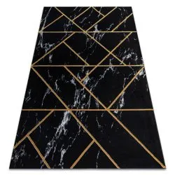 Exklusiv EMERALD Teppich glamour, stilvoll geometrisch, Marmor schwarz / gold