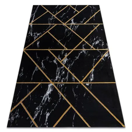 Exklusiv EMERALD Teppich 2000 glamour, stilvoll geometrisch, Marmor schwarz / gold