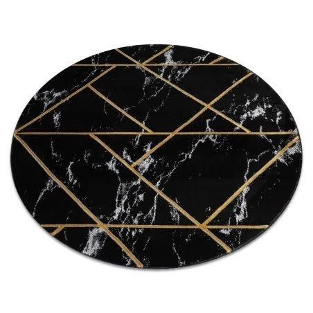 Exklusiv EMERALD Teppich 2000 Kreis - glamour, stilvoll Marmor, geometrisch schwarz / gold