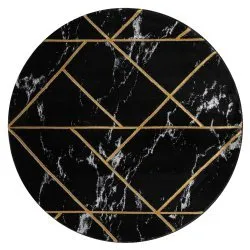 Exklusiv EMERALD Teppich 2000 Kreis - glamour, stilvoll Marmor, geometrisch schwarz / gold