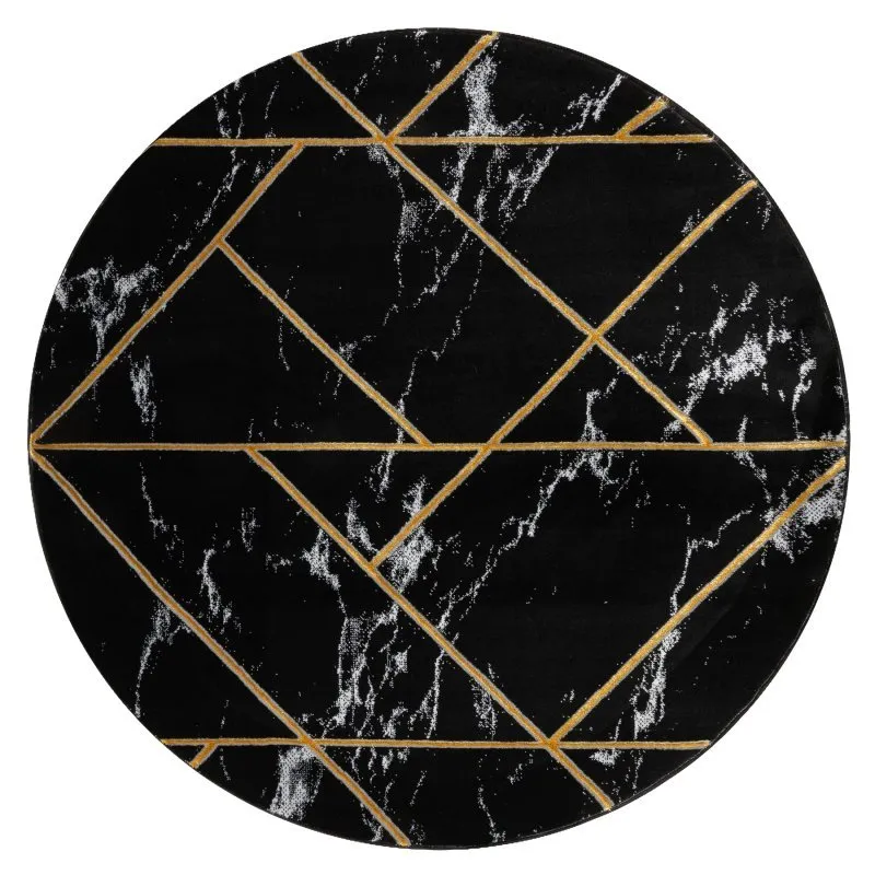 Exklusiv EMERALD Teppich 2000 Kreis - glamour, stilvoll Marmor, geometrisch schwarz / gold