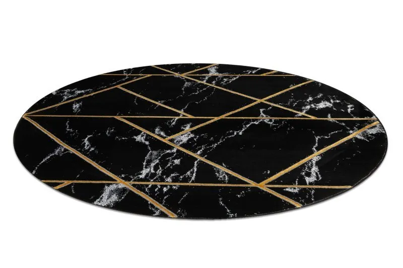 Exklusiv EMERALD Teppich 2000 Kreis - glamour, stilvoll Marmor, geometrisch schwarz / gold