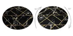 Exklusiv EMERALD Teppich 2000 Kreis - glamour, stilvoll Marmor, geometrisch schwarz / gold