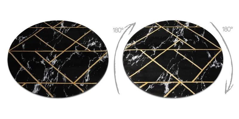 Exklusiv EMERALD Teppich 2000 Kreis - glamour, stilvoll Marmor, geometrisch schwarz / gold