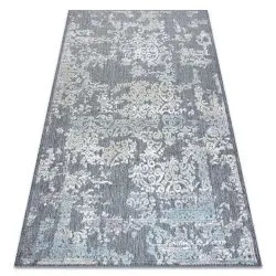 Teppich Strukturell SOLE Ornament flach gewebt grau / beige