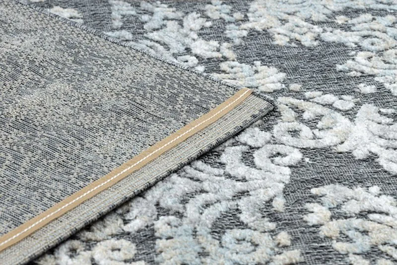 Teppich Strukturell SOLE D3812 Ornament flach gewebt grau / beige