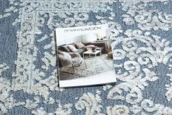 Teppich Strukturell SOLE D3811 Ornament flach gewebt blau / beige